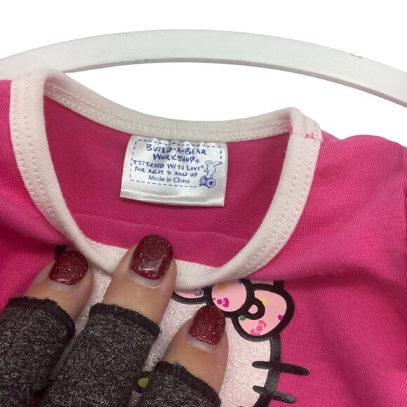 Hello Kitty Pink Outfit Build-A-Bear Workshop Doll Ruffle Sleeves Bow Shorts - Picture 3 of 4